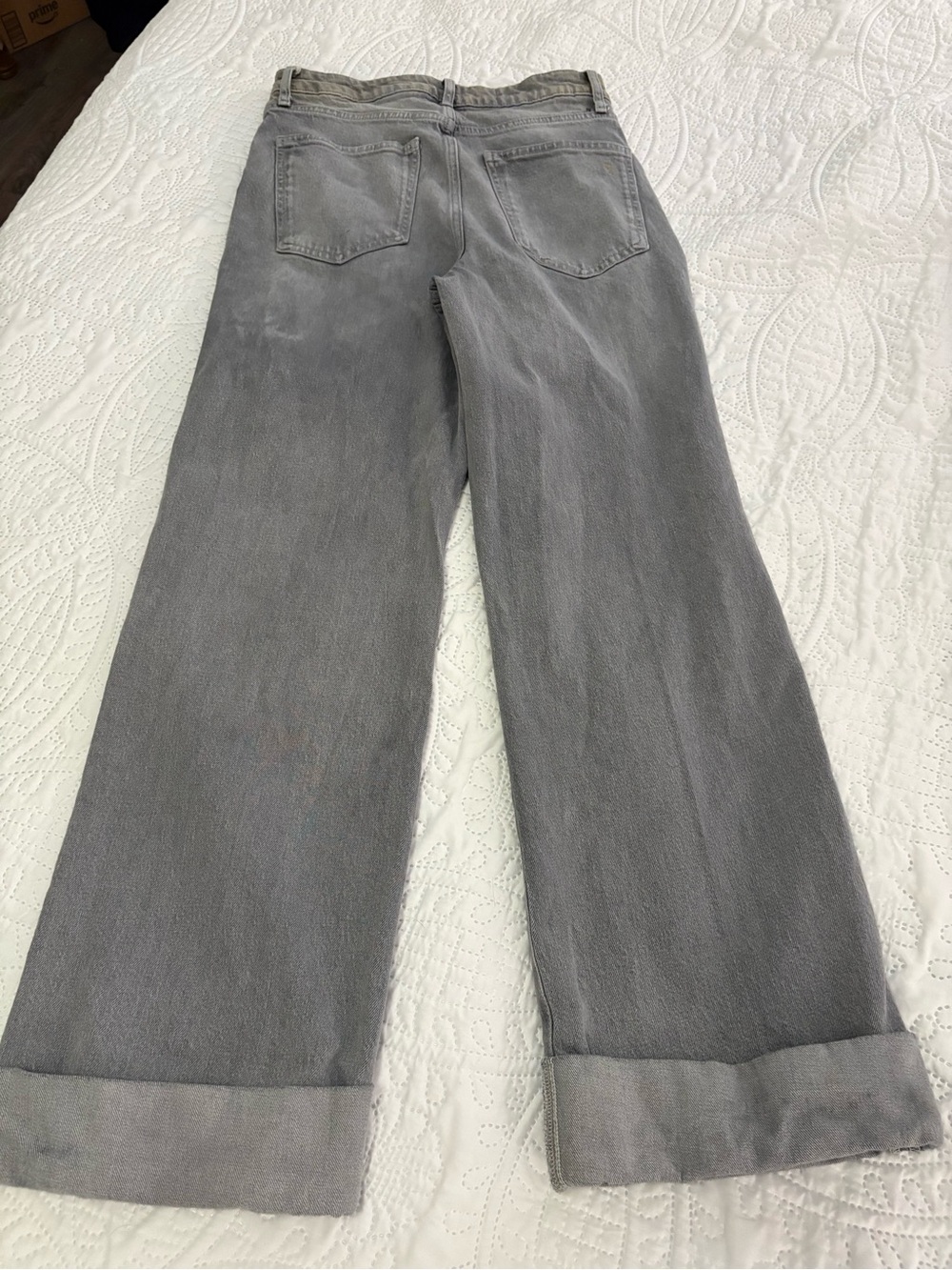 Anthropologie Pilcro High Rise Cuffed Wide Leg Jeans 29 Gray 90s Baggy Denim - Picture 7 of 11